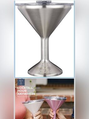ORCA Chasertini stainless steel insulated martini glass